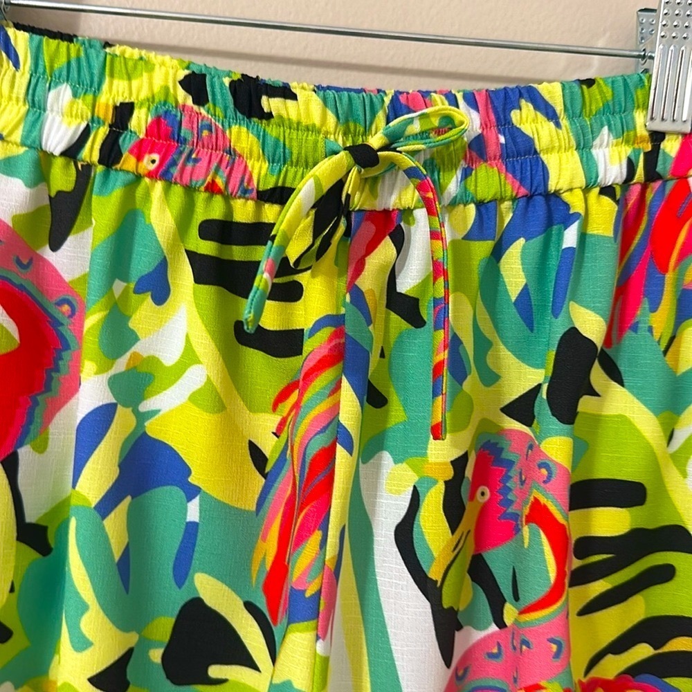 CROSBY by Mollie Burch Colorful Flamingo Print Shorts Sz Small Resortwear Preppy - Picture 4 of 8